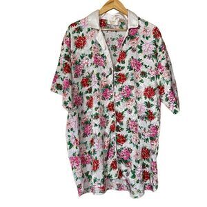 Vintage gold label Victoria’s Secret floral silky night shirt medium